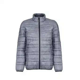 Decathlon Gewatteerd herenjack firedown marl (grijze mergel/zwart) aanbieding