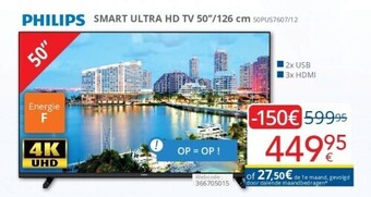 Eldi Philips smart ultra hd tv 50/126 cm 50pus7607/12 aanbieding