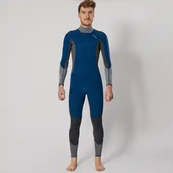 Decathlon Duikpak voor heren neopreen 3 mm scd 900 blauw en grijs aanbieding