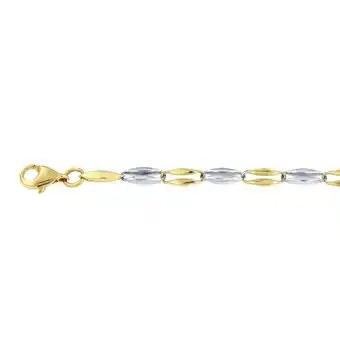 Bol.com Lucardi - dames bicolor armband fantasie - 14 karaat goud - armband - cadeau - 19 cm - meerkleurig aanbieding