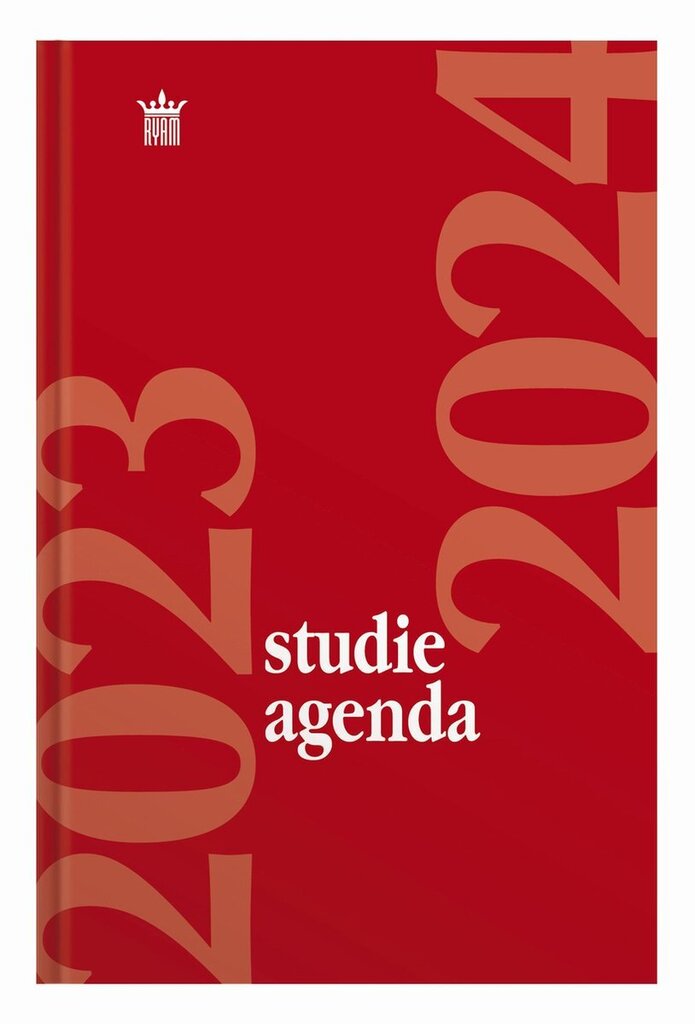 Bol.com Ryam | studie agenda hardcover | 2023/2024 | genaaid gebonden | 15 x 20 cm | rood | aanbieding
