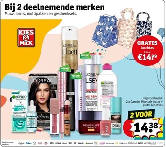 Kruidvat Garnier micellair water + gratis lunchtas aanbieding