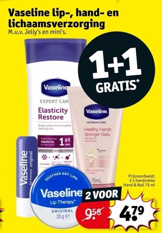 Kruidvat Vaseline lip-, hand- en lichaamsverzorging aanbieding