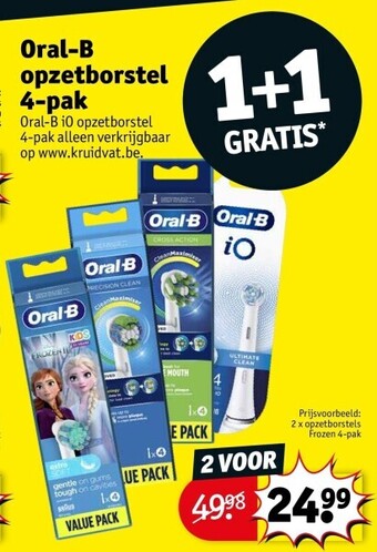 Kruidvat Oral-b opzetborstel 4-pak aanbieding