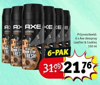 Kruidvat Axe deospray leather & cookies 150 ml aanbieding