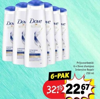 Kruidvat Dove shampoo intensive repair 250 ml aanbieding