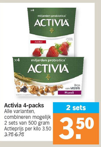 Albert Heijn Activia 4-packs aanbieding
