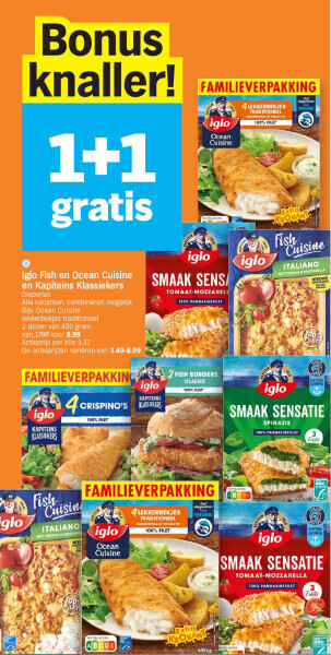 Albert Heijn Iglo fish en ocean cuisine en kapiteins klassiekers aanbieding