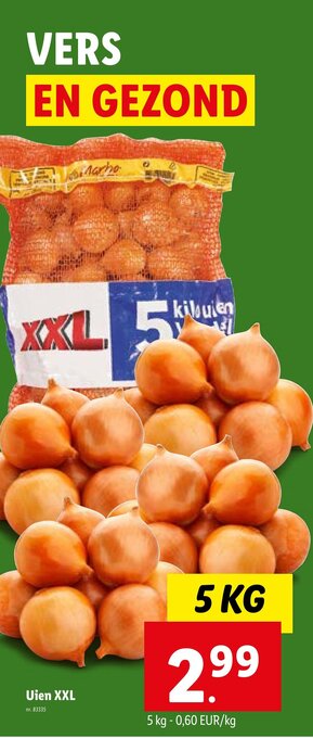 Lidl Uien XXL aanbieding