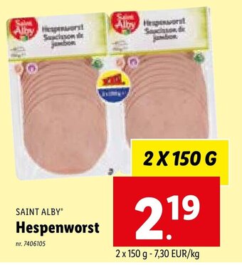 Lidl SAINT ALBY Hespenworst aanbieding