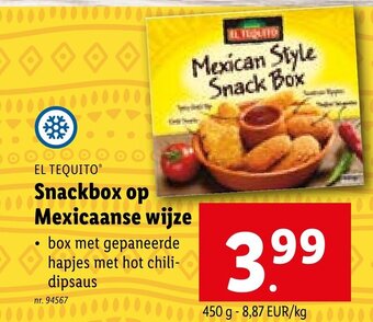 EL TEQUITO Snackbox op Mexicaanse wijze