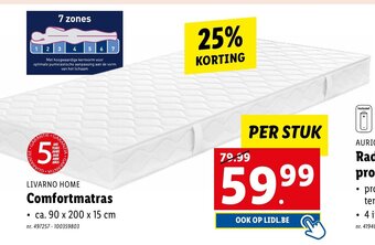 Lidl LIVARNO HOME Comfortmatras aanbieding