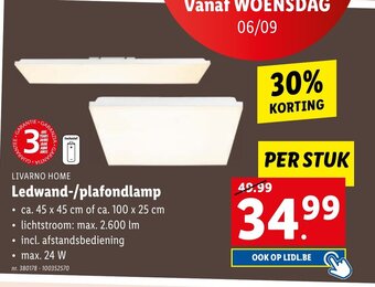 Lidl LIVARNO HOME Ledwand-/plafondlamp aanbieding