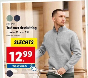 Lidl LIVERGY Trui met ritssluiting aanbieding