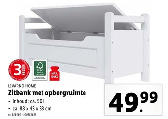 Lidl LIVARNO HOME Zitbank met opbergruimte aanbieding
