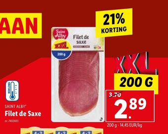 Lidl Filet de Saxe 200g aanbieding