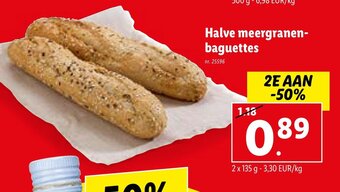 Halve meergranen baguettes