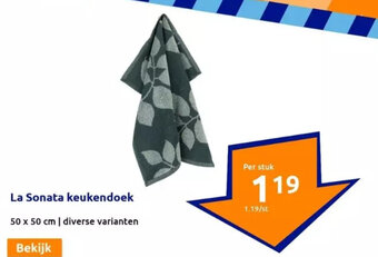 Action La Sonata keukendoek 50 x 50 cm aanbieding