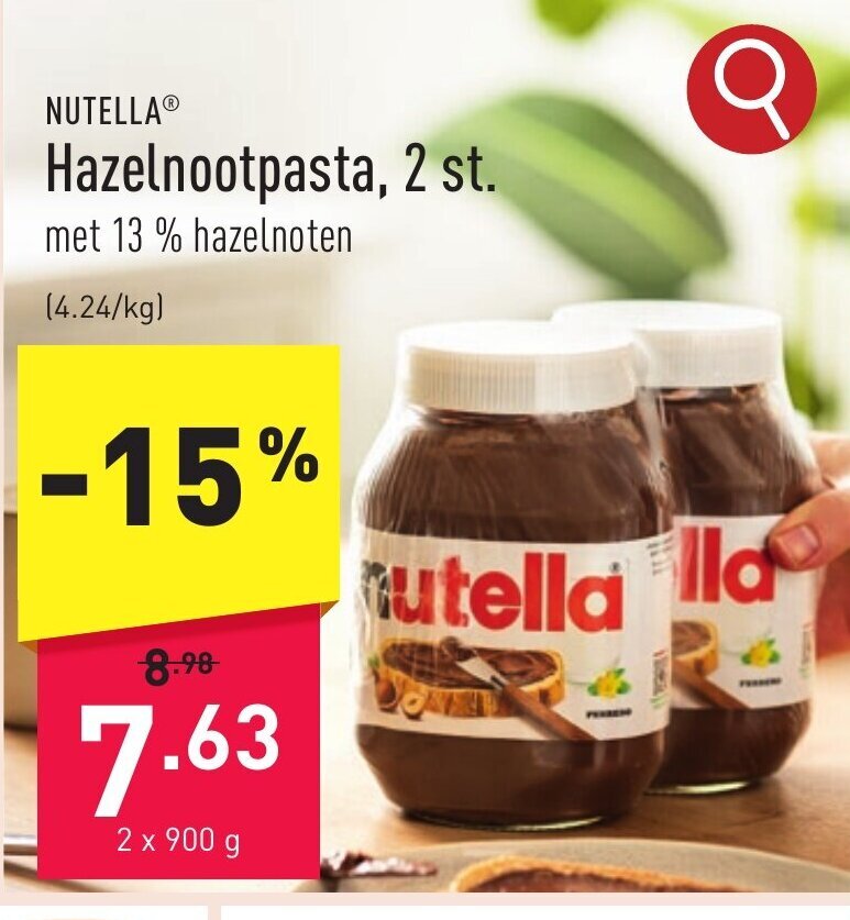 NUTELLA Hazelnootpasta promotie bij ALDI