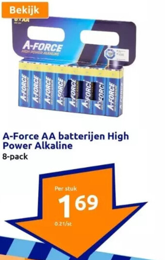 A-Force AA batterijen High Power Alkaline 8-pack