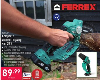ALDI FERREX Compacte accukettingzaag van 20 V aanbieding