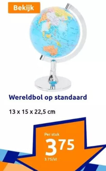 Action Wereldbol op standaard 13 x 15 x 22,5 cm aanbieding