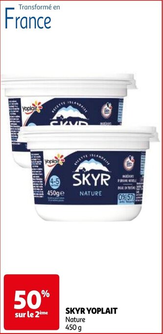 Auchan SKYR YOPLAIT Nature 450 g aanbieding