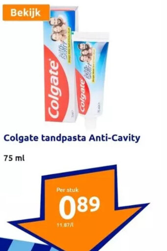 Action Colgate tandpasta Anti-Cavity 75 ml aanbieding