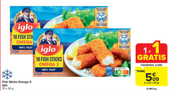 Fish Sticks Omega 3 Iglo 10 x 30 g