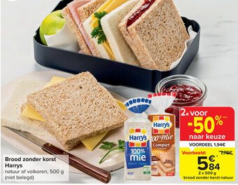 Carrefour Market Brood zonder korst Harrys aanbieding