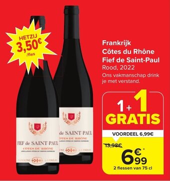 Carrefour Market Frankrijk Côtes du Rhône Fief de Saint-Paul aanbieding