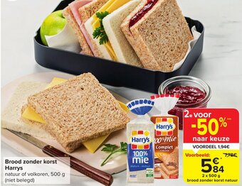 Carrefour Market Brood zonder korst Harrys aanbieding