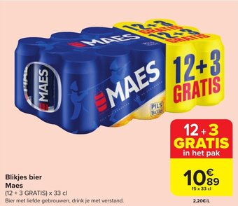 Carrefour Market Blikjes bier Maes aanbieding