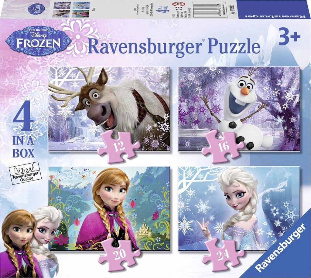 Bol.com Ravensburger puzzel disney frozen -12+16+20+24 stukjes - kinderpuzzel aanbieding