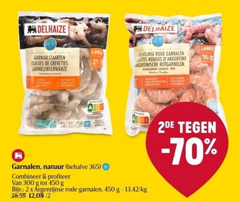 Delhaize Garnalen, natuur (behalve 365) aanbieding