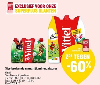 Delhaize Niet-bruisende natuurlijk mineraalwater vittel aanbieding