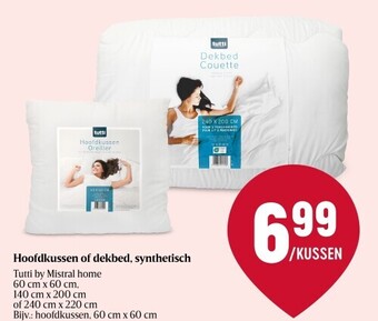 Delhaize Hoofdkussen of dekbed, synthetisch aanbieding