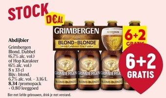 Delhaize Abdijbier grimbergen blond, dubbel aanbieding