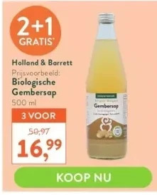 Holland & Barrett Biologische Gembersap 500 ml aanbieding