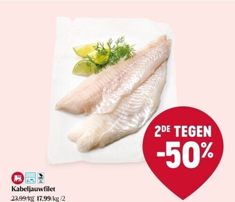 Delhaize Kabeljauwfilet aanbieding