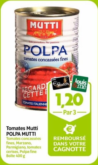 Tomates Mutti POLPA MUTTI  400 g