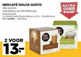 Jumbo Nescafé dolce gusto café au lait xl aanbieding