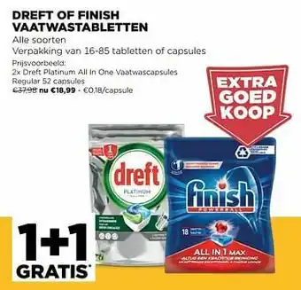 Jumbo Dreft platinum all in one vaatwascapsules regular aanbieding