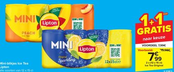 Carrefour Lipton Mini-blikjes Ice Tea 2 x (12 x 15 cl) aanbieding
