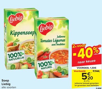Carrefour Liebig Soep 2 x 1L aanbieding
