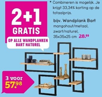 Leen Bakker Wandplank bart aanbieding