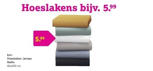 Leen Bakker Hoeslaken jersey netto aanbieding