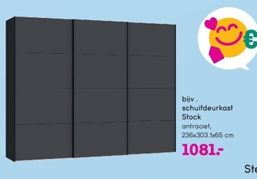 Leen Bakker Schuifdeurkast stock aanbieding