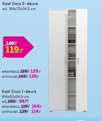Leen Bakker Kast inca 2-deurs aanbieding