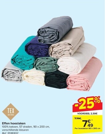 Carrefour E en hoeslaken aanbieding